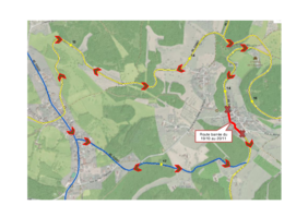 Carte des déviations de l'arrêté ci-dessus