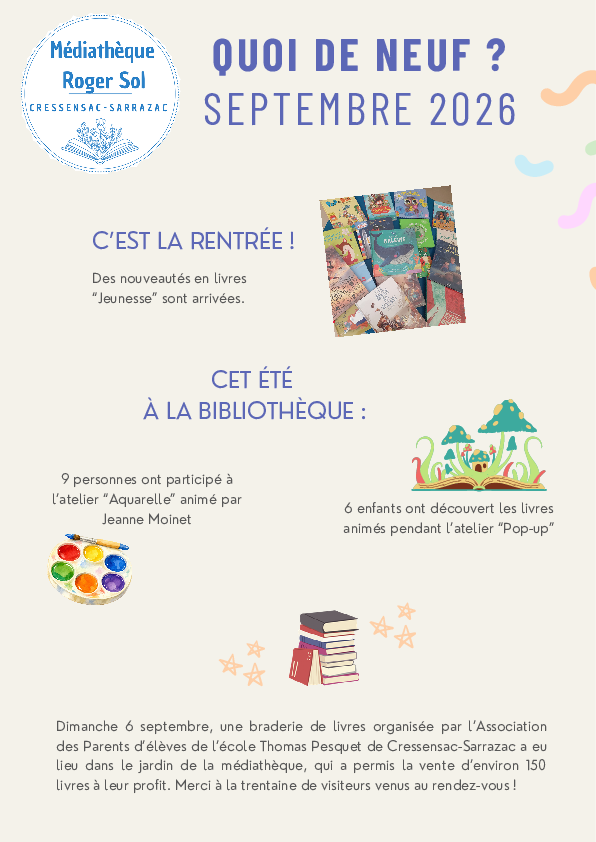 Les informations de la médiathèque sur les événements passés et à venir