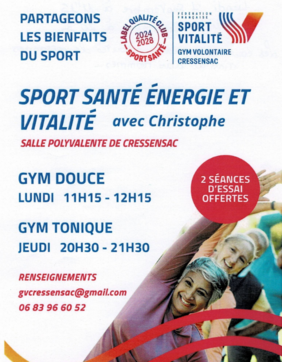 Flyer pour la rentrée de la gym volontaire