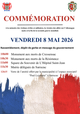 Affiche pour la commémoration du 08 05  1945