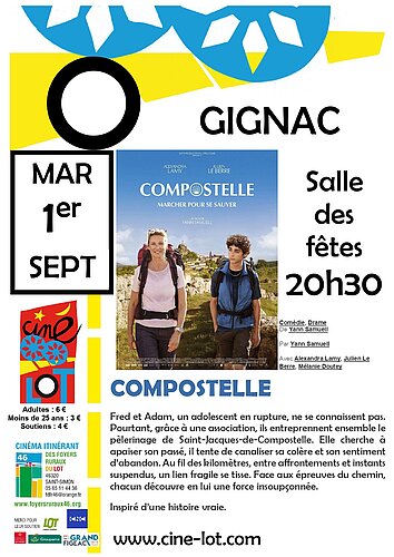 Affiche ciné lot à Gignac film "Compostelle" le  01 septembre 2026