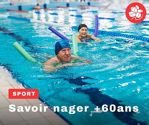 Photo piscine sous titrée savoir nager + de 60 ans