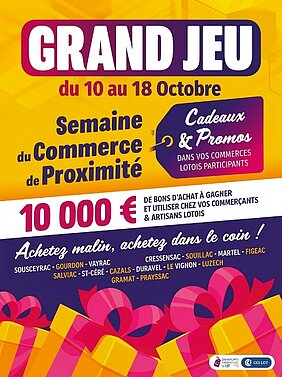 Affiche pour la semaine du proximité du 10 au 18 pctpbre 2026 dans le Lot