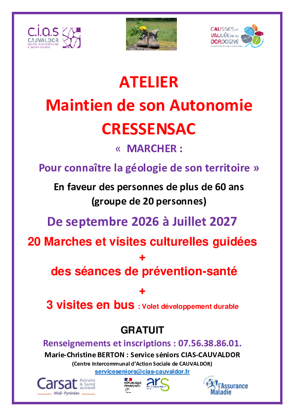 Affiche pour promouvoir la marche en découvrant la géologie.