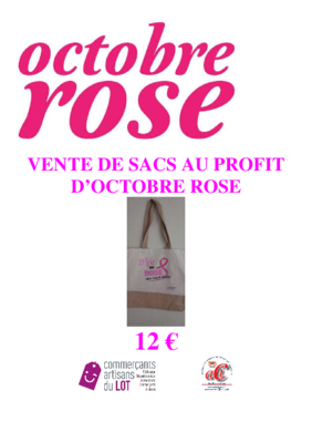Vente de sacs au profit d'Octobre Rose