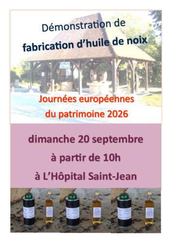 Journée du patrimoine au Moulin d'Antoine avec démonstration d'huile de noix