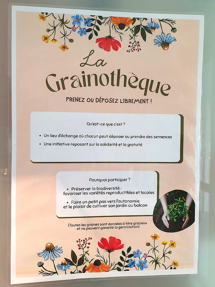 Affiche de la grainothèque à la médiathèque