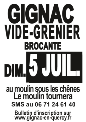 Affiche du vide-greniers à Gignac sous les chênes