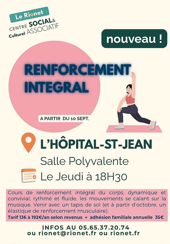 Nouvelle activité au Rionet pour le renforcement intégral à L'Hôpital St-Jean