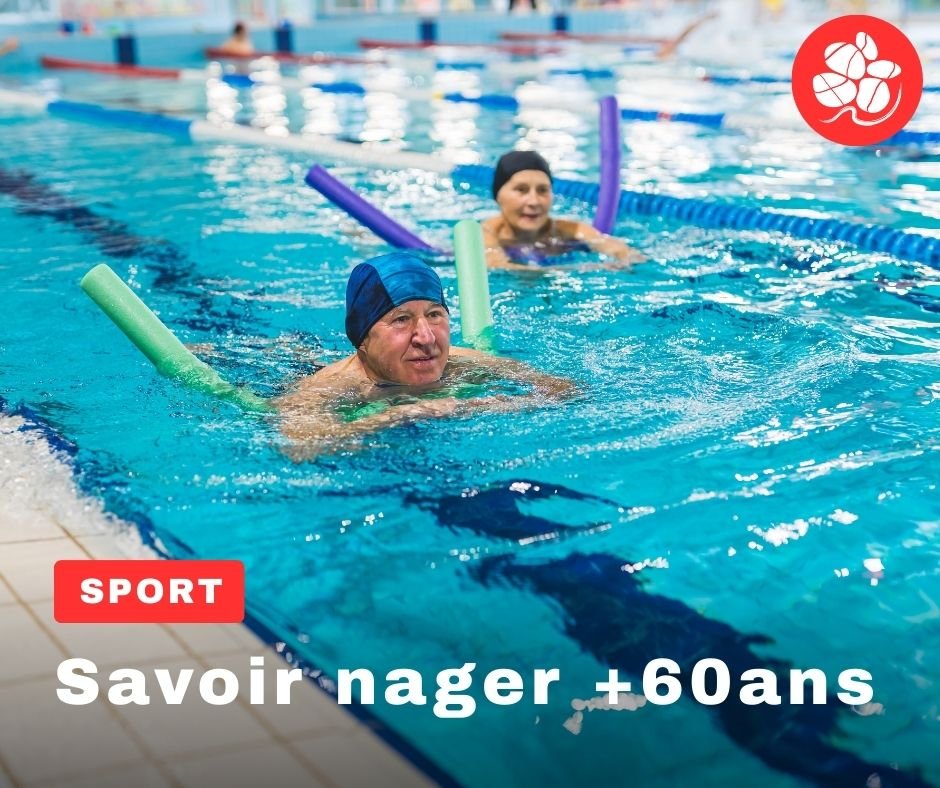 Photo piscine sous titrée savoir nager + de 60 ans