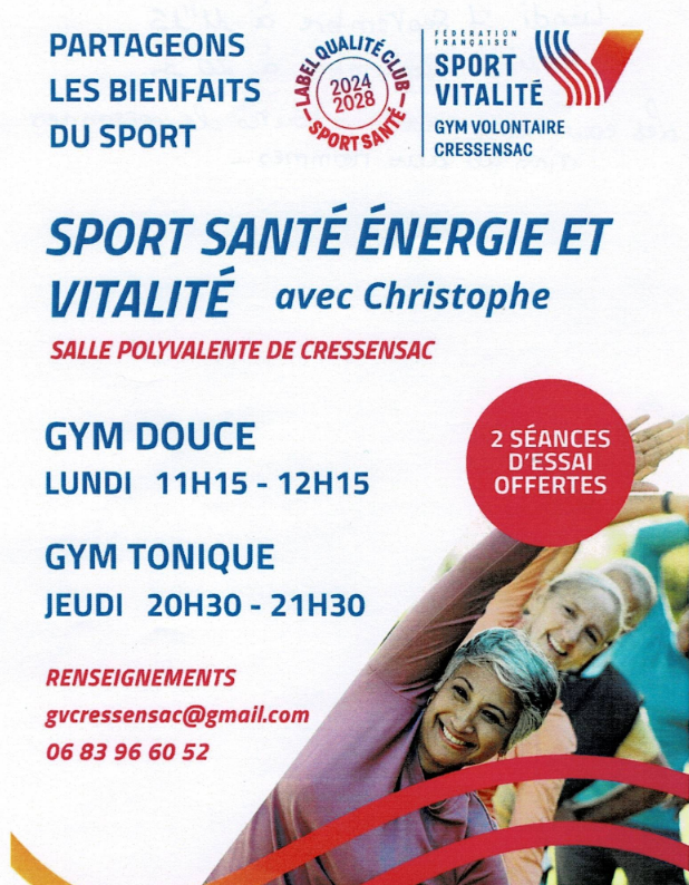 Flyer pour la rentrée de la gym volontaire